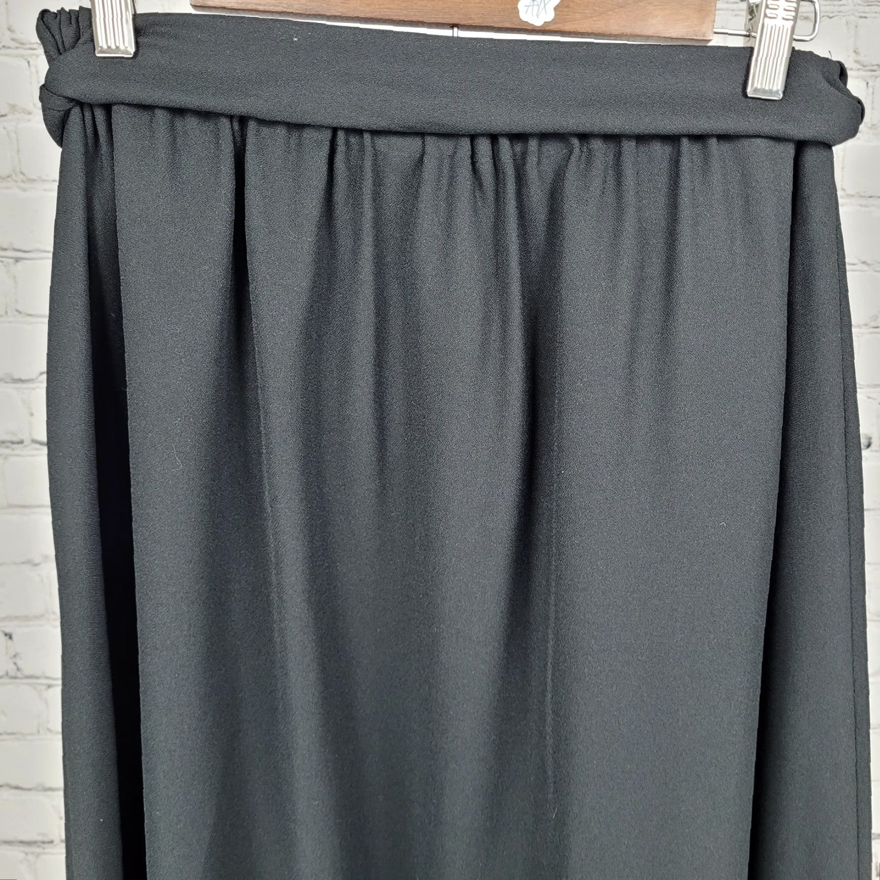 Vintage VINTAGE Tumbleweeds Black Belted Lined Elastic Waist Pull On Maxi Skirt USA XL Size 40" / US 18 - 7 Thumbnail