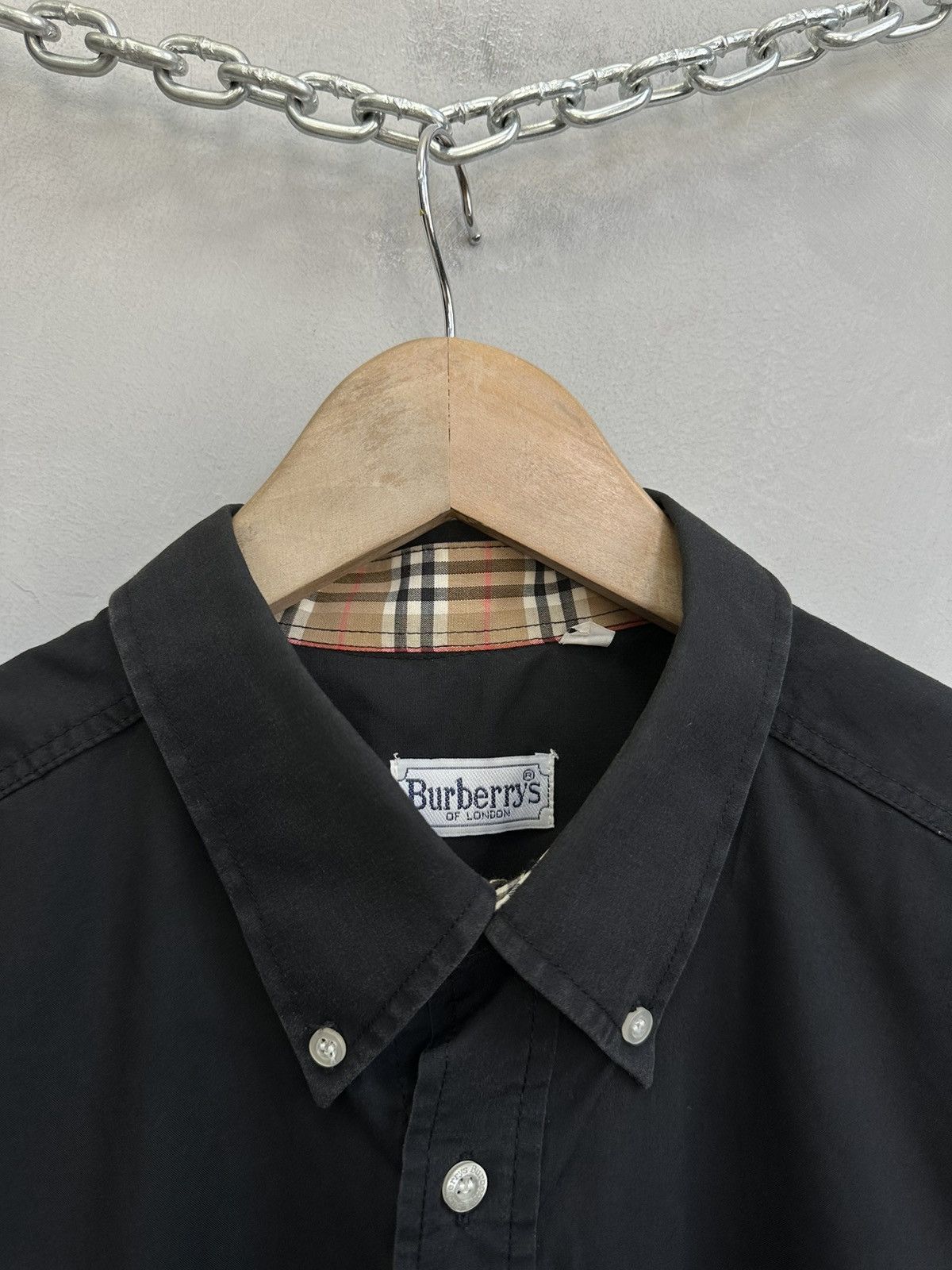 Burberry Vintage Black Shirt Burberrys Polo Y2k Nova Check Distressed Size US XL / EU 56 / 4 - 3 Thumbnail