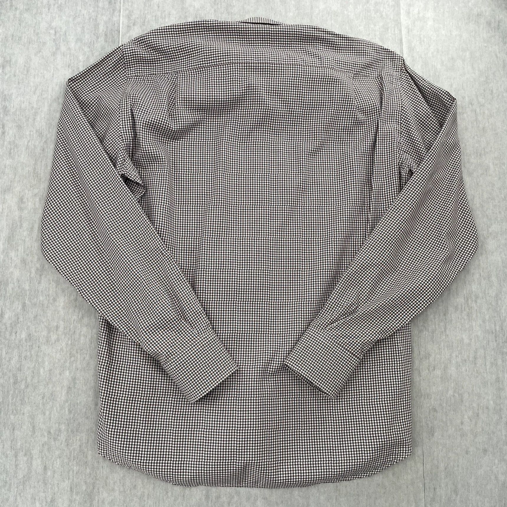 Canali VINTAGE Canali Check Shirt Men's Large Long Sleeve Casual Business Italy Brown Black Cotton Size US L / EU 52-54 / 3 - 2 Thumbnail