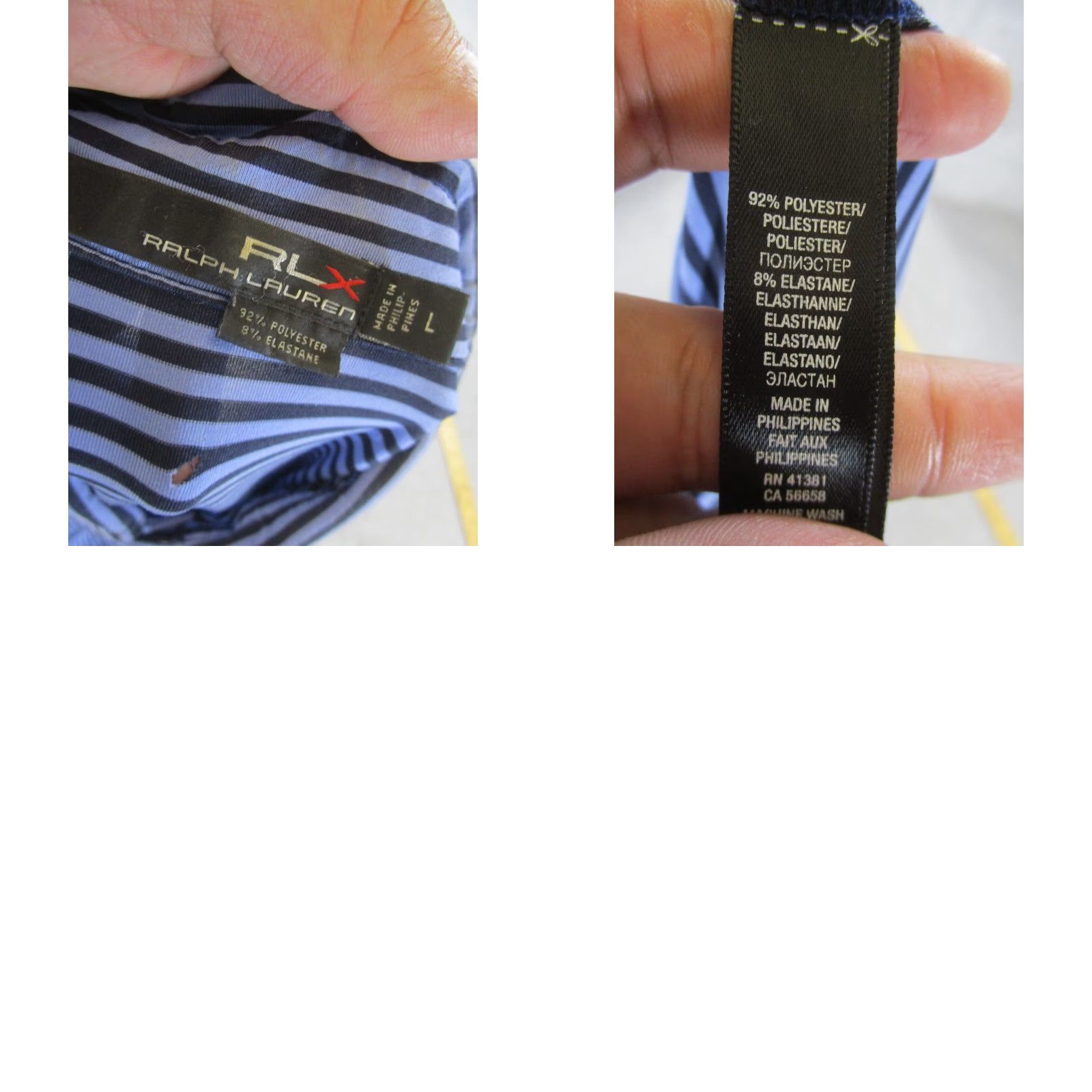 RLX Ralph Lauren VINTAGE RLX Ralph Lauren Polo Shirt Mens Large Blue Striped Gold Performance Polo Adult Large Blue Stripes Mens Size US L / EU 52-54 / 3 - 8 Thumbnail