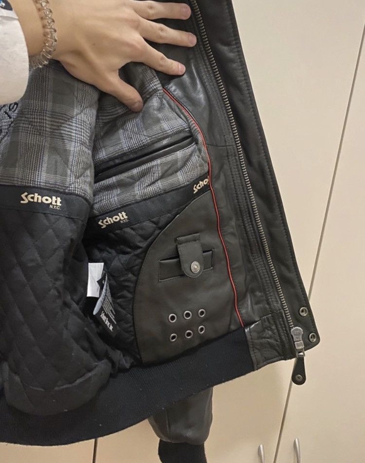 Schott × Vintage Schott NYC Vintage Leather Bomber Jacket BLACK Size US L / EU 52-54 / 3 - 10 Thumbnail