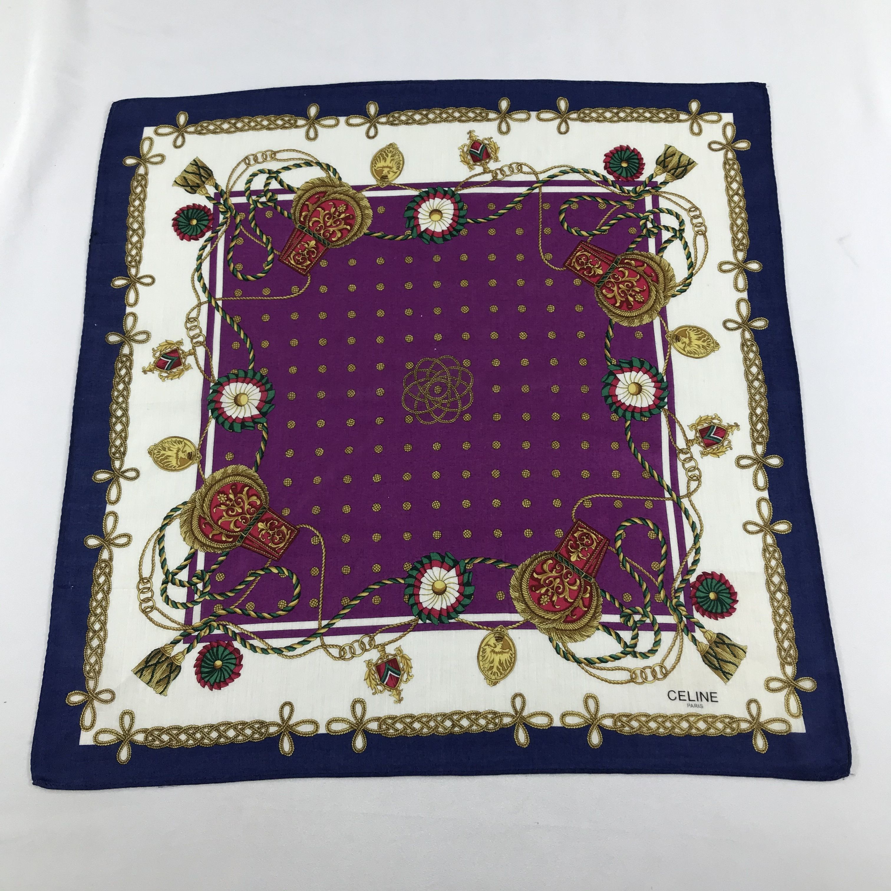 Celine Celine Luxury Handkerchief Neckerchief Bandana H702 Size ONE SIZE - 2 Thumbnail