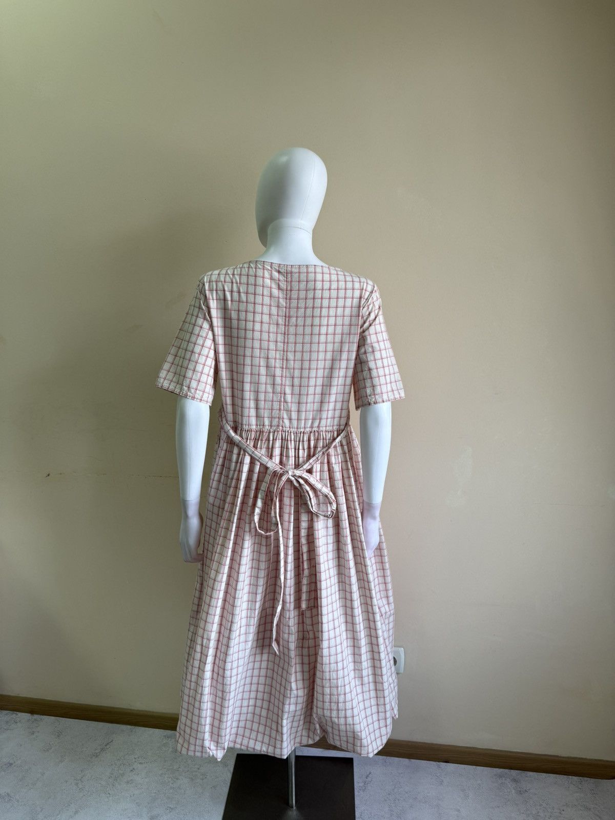 Vintage Ewa I Walla Pink Short Sleeve Checkered Midi Dress Size S Size S / US 4 / IT 40 - 8 Thumbnail
