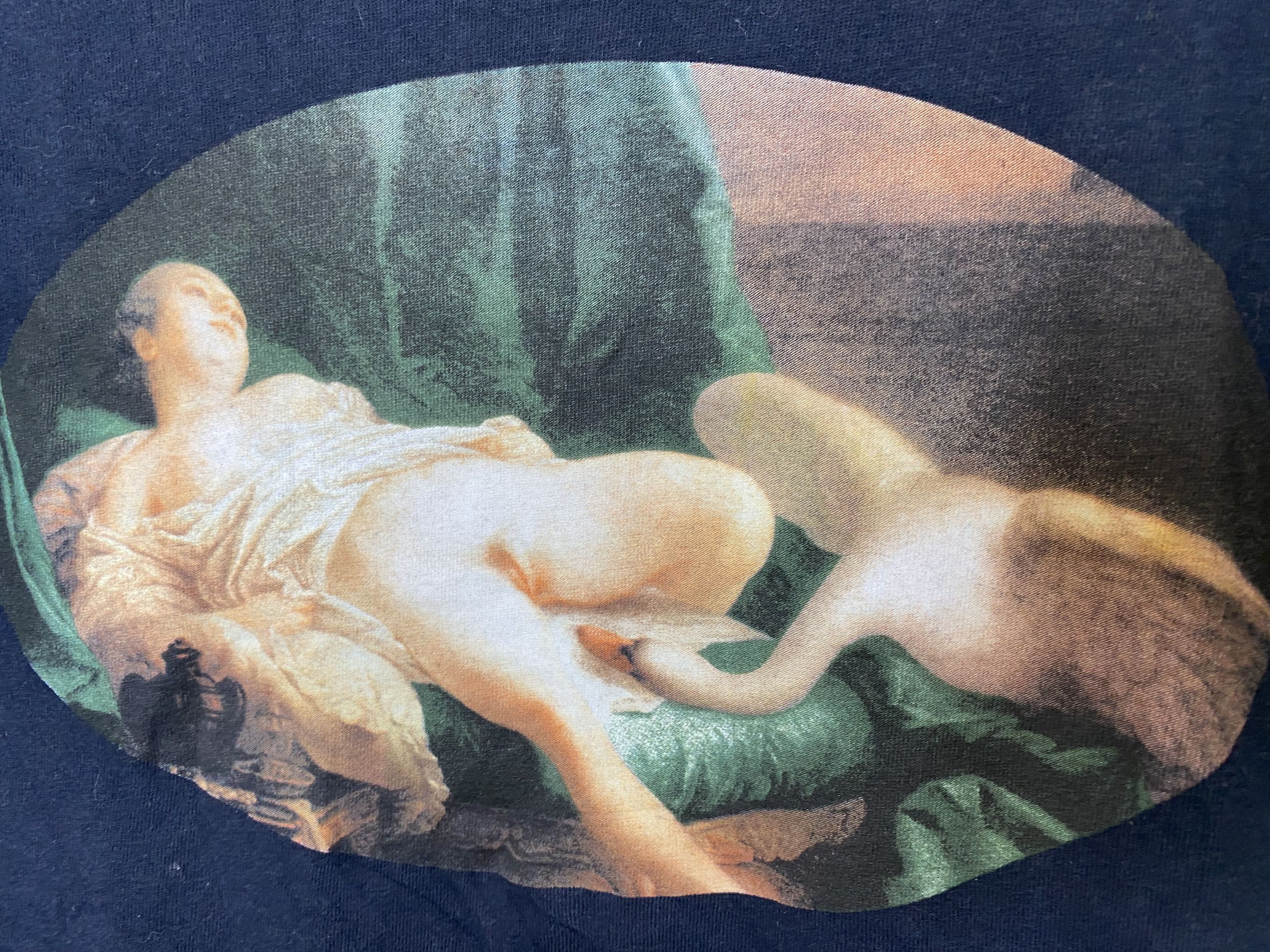 Supreme SUPREME LEDA AND THE SWAN FINE ARTS BLACK T SHIRT SIZE M Size US M / EU 48-50 / 2 - 3 Thumbnail