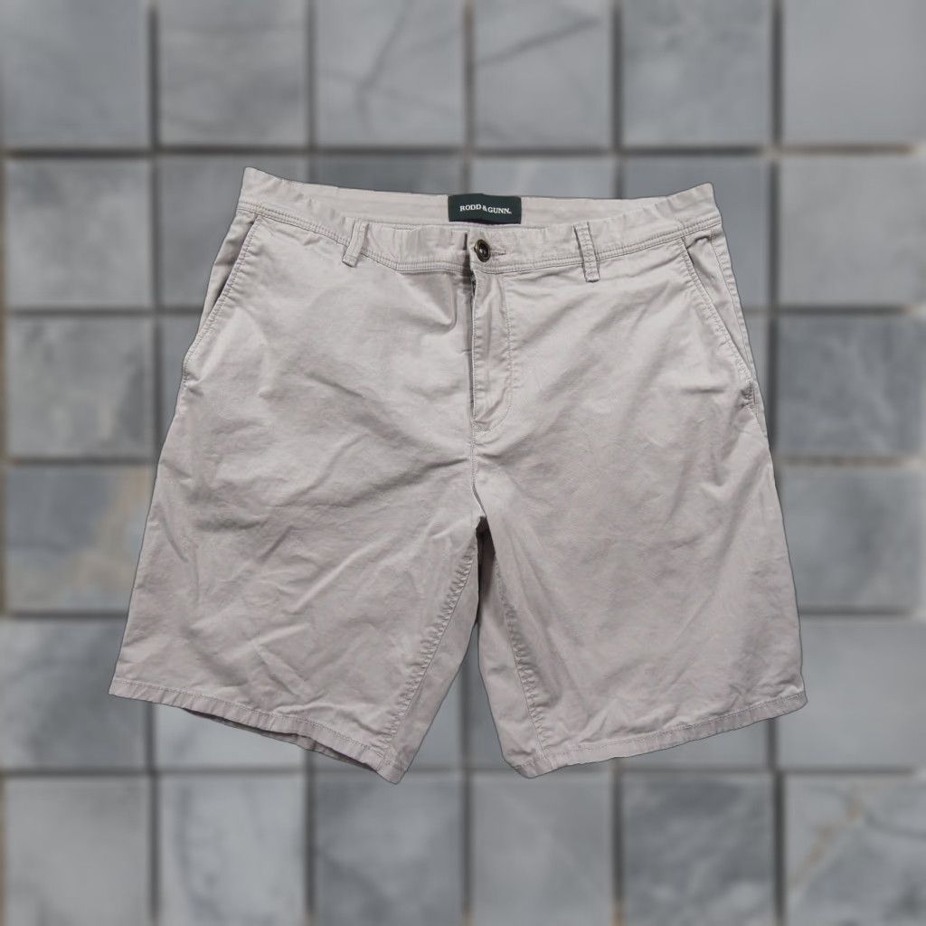 Rodd & Gunn Rodd & Gunn Shorts Mens Gray Chino Flat Front Stretch Preppy Casual Adult 33 Size US 36 / EU 52 - 1 Thumbnail