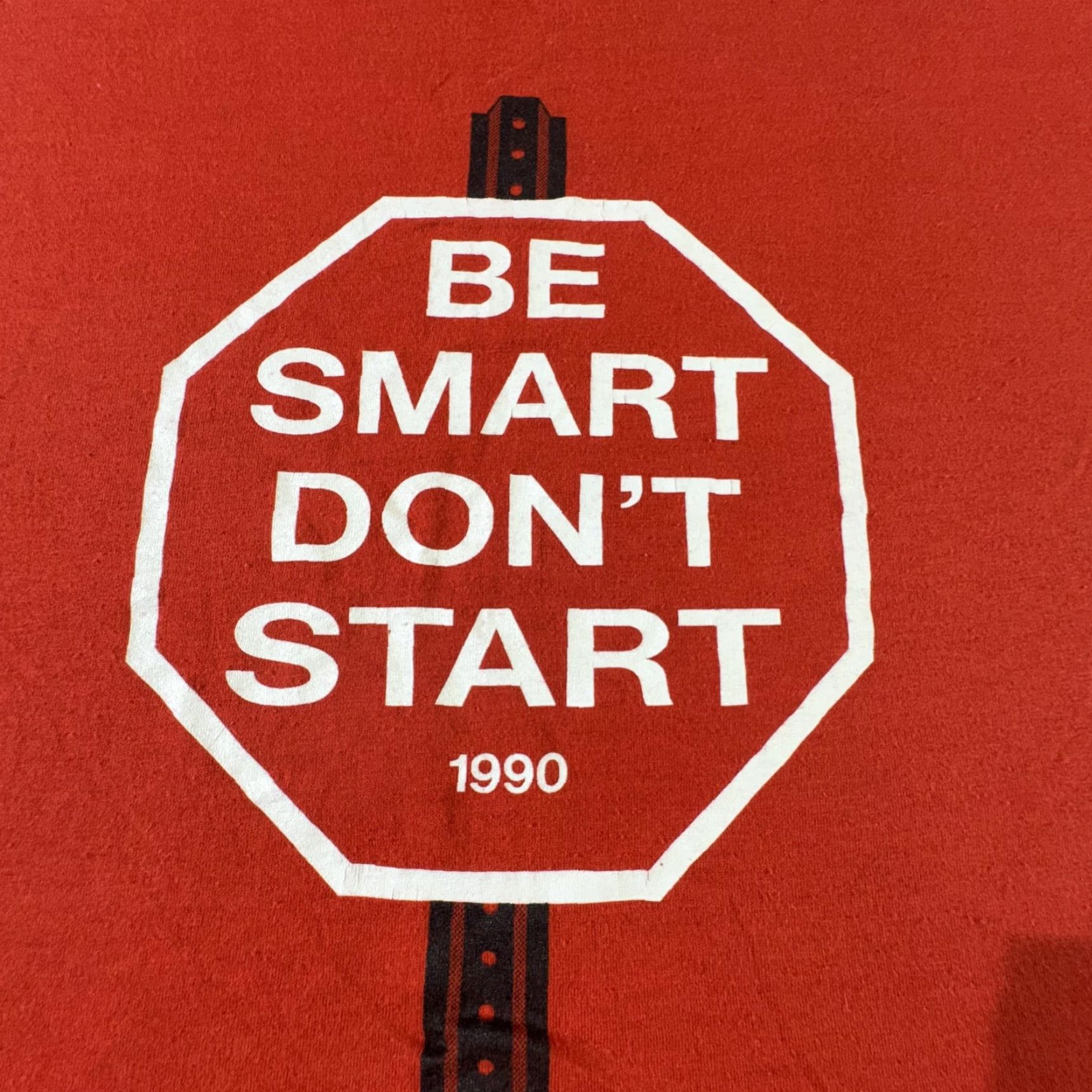 Vintage VINTAGE Be Smart Don't Start Shirt Mens Large Red 1990 Drug Awareness Tee 90s Size US L / EU 52-54 / 3 - 2 Thumbnail