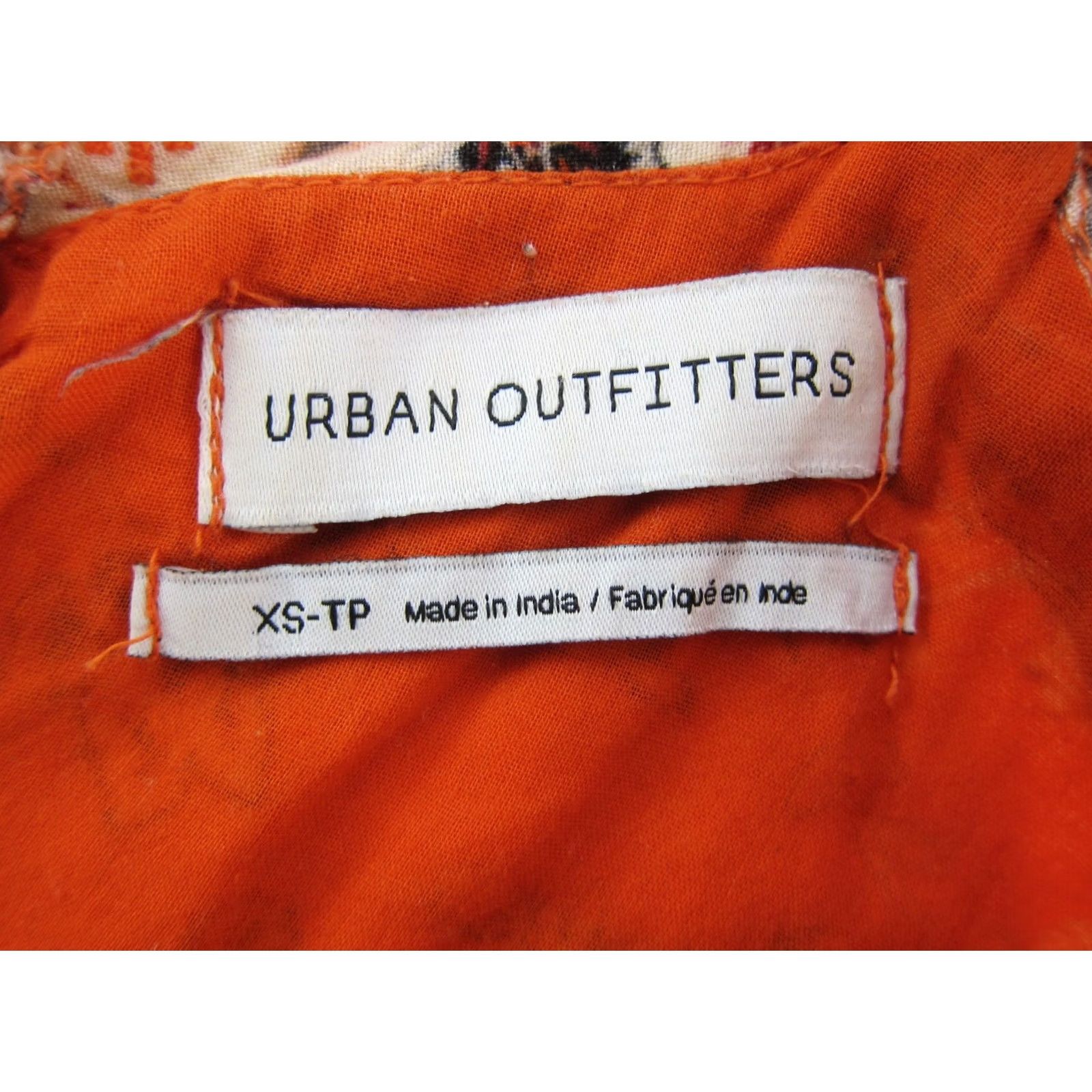 Urban Outfitters URBAN OUTFITTERS Rayon Orange Floral Spaghetti Strap Short Slip Sun Dress XS Size 26" / US 2 / IT 38 - 3 Thumbnail