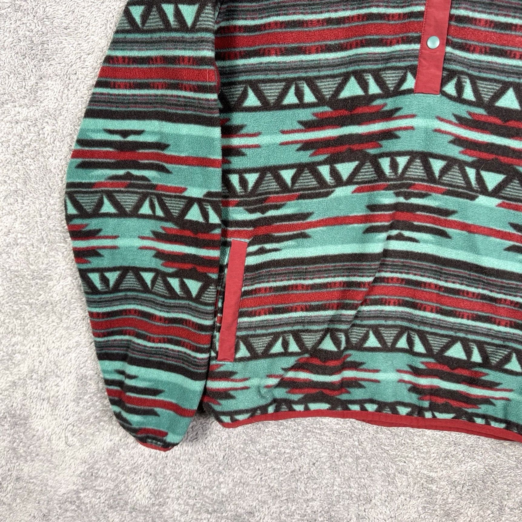 Vintage VINTAGE Cinch Jacket Womens XL Aztec Polar Fleece 1/4 Snap Pullover Sweater Sweatshirt Men/Womens Size XL / US 12-14 / IT 48-50 - 3 Thumbnail