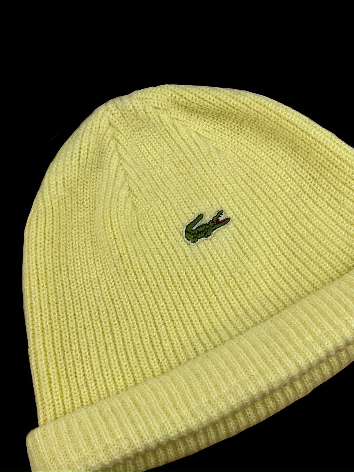 Lacoste × Vintage LACOSTE 80s KNITTED BEANIE HAT LOGO MADE IN FRANCE ONE SIZE Size ONE SIZE - 3 Thumbnail