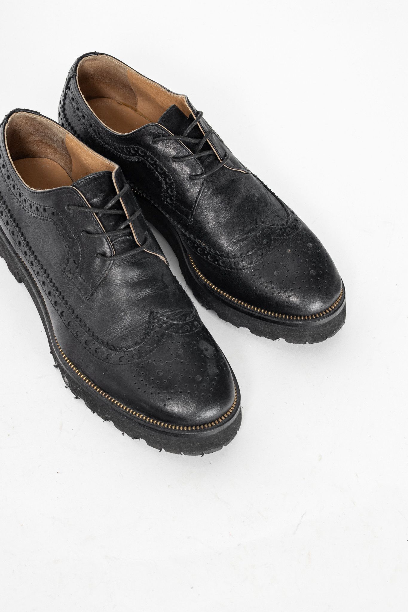 Ron White Ron White Queenie Black Leather Wingtip Platform Oxfords Size US 6 / IT 36 - 6 Thumbnail