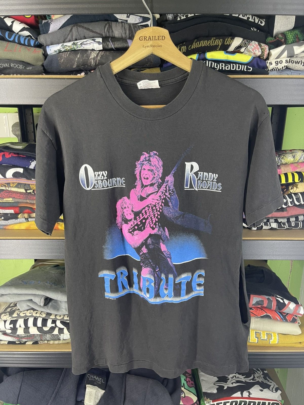Band Tees Thrashed Vtg Ozzy Osbourne and Randy Rhoads "Tribute" shirt Size US M / EU 48-50 / 2 - 2 Thumbnail