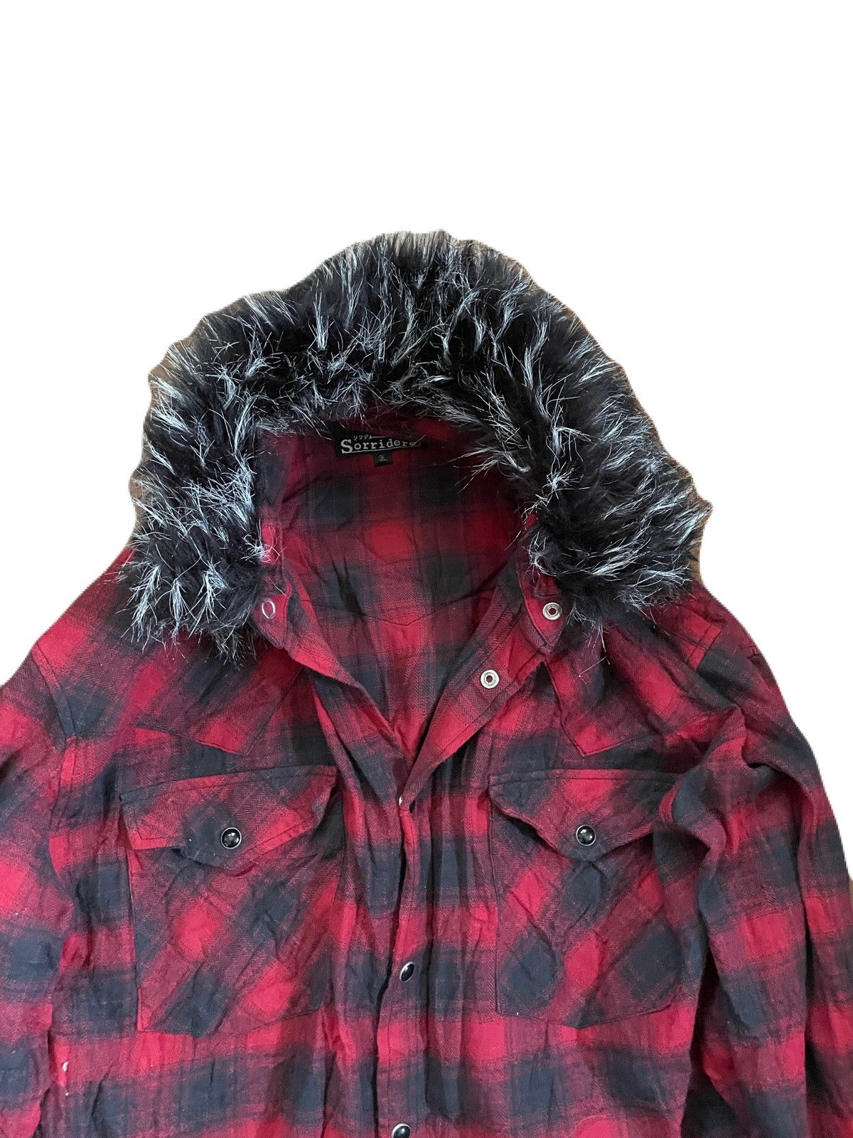 If Six Was Nine 2000s Japanese archive Vkei Fur Docking Snap Button Shirts Size US L / EU 52-54 / 3 - 6 Thumbnail