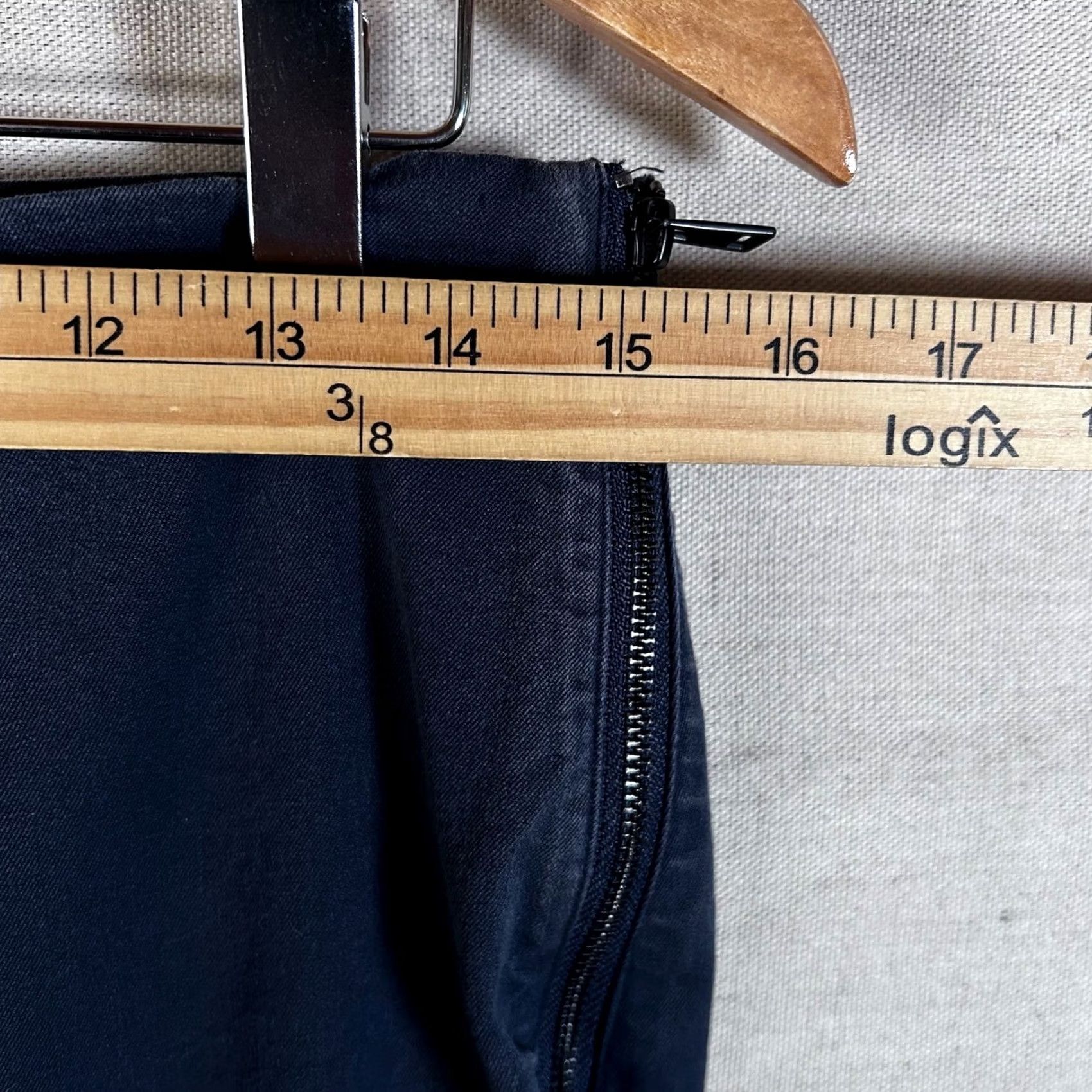 Everlane Everlane The Street Ankle Pant Blue Womens Size 10 Zip Stretch Trousers Navy Size 32" / US 10 / IT 46 - 4 Thumbnail