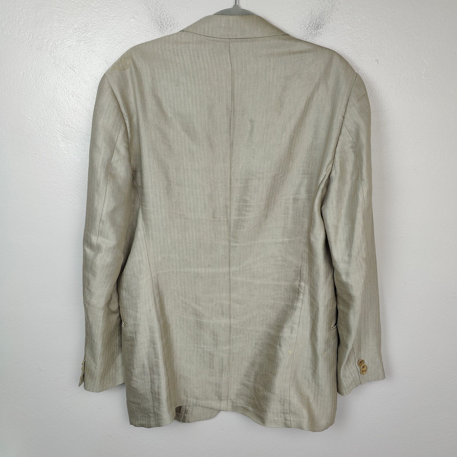 Armani Collezioni Armani Collezioni Silk Blend Blazer Mens 42R Gray Size 42R - 6 Thumbnail