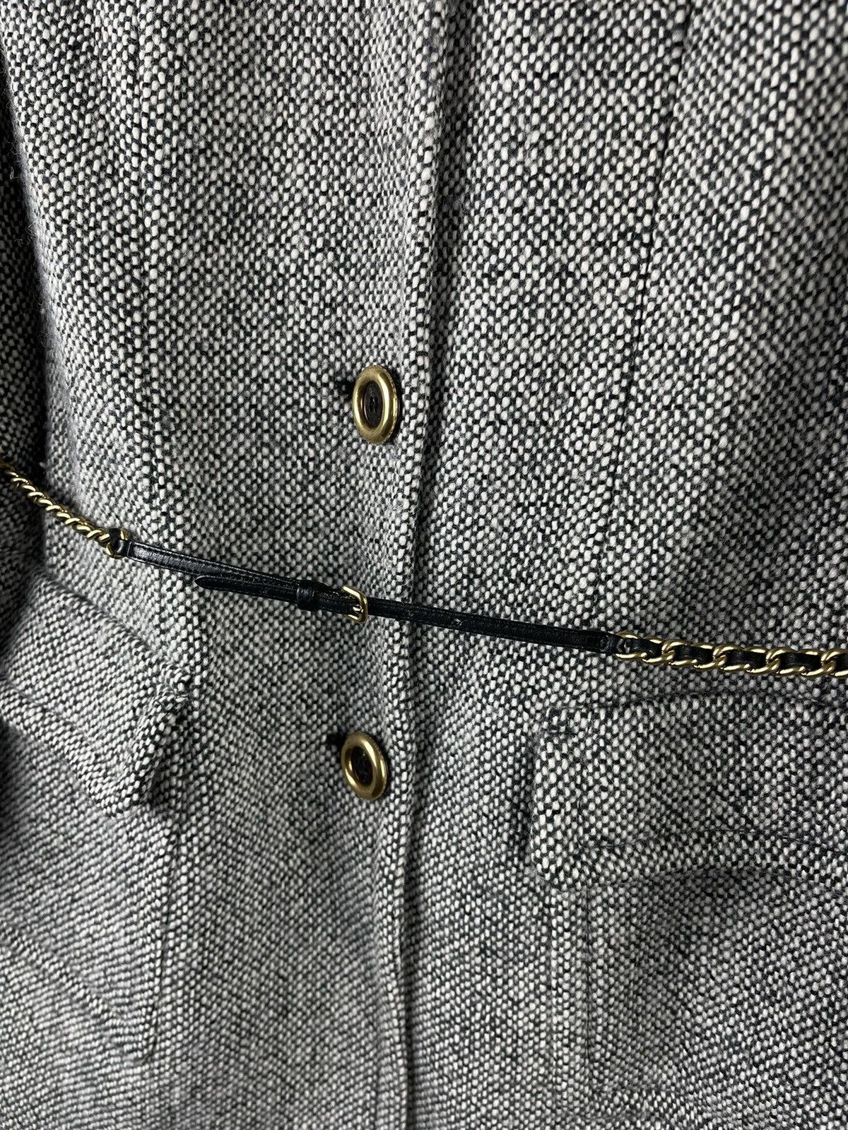 Miu Miu Miu Miu Wool Tailored Coat with Chain Belt Grey Size M / US 6-8 / IT 42-44 - 3 Thumbnail