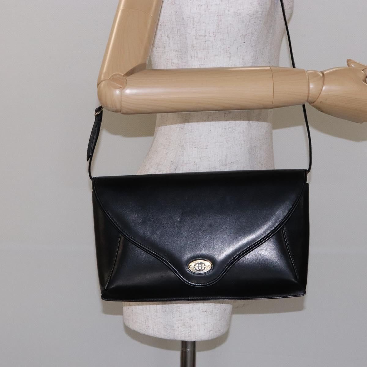 Gucci GUCCI Shoulder Bag Leather Black Gold Size ONE SIZE - 24 Thumbnail