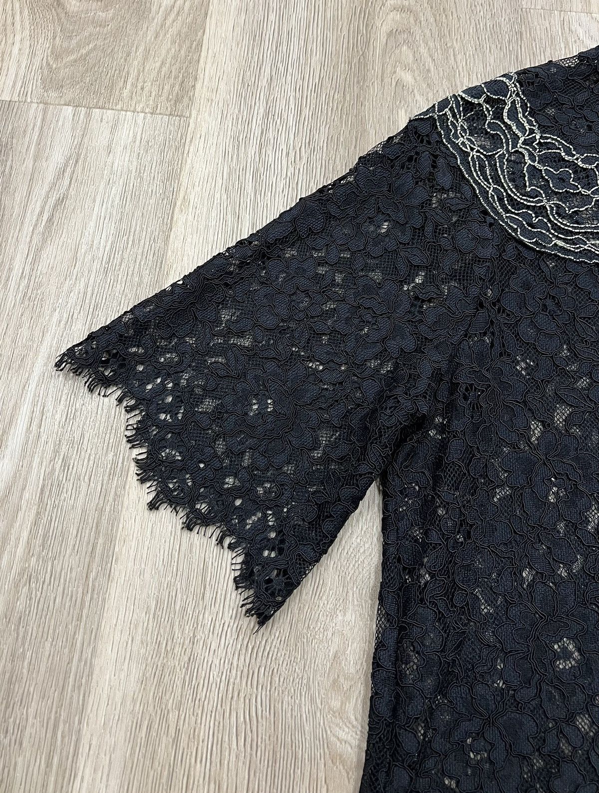 Sandro Sandro Paris Black Lace Crop Top Blouse Size S / US 4 / IT 40 - 2 Thumbnail