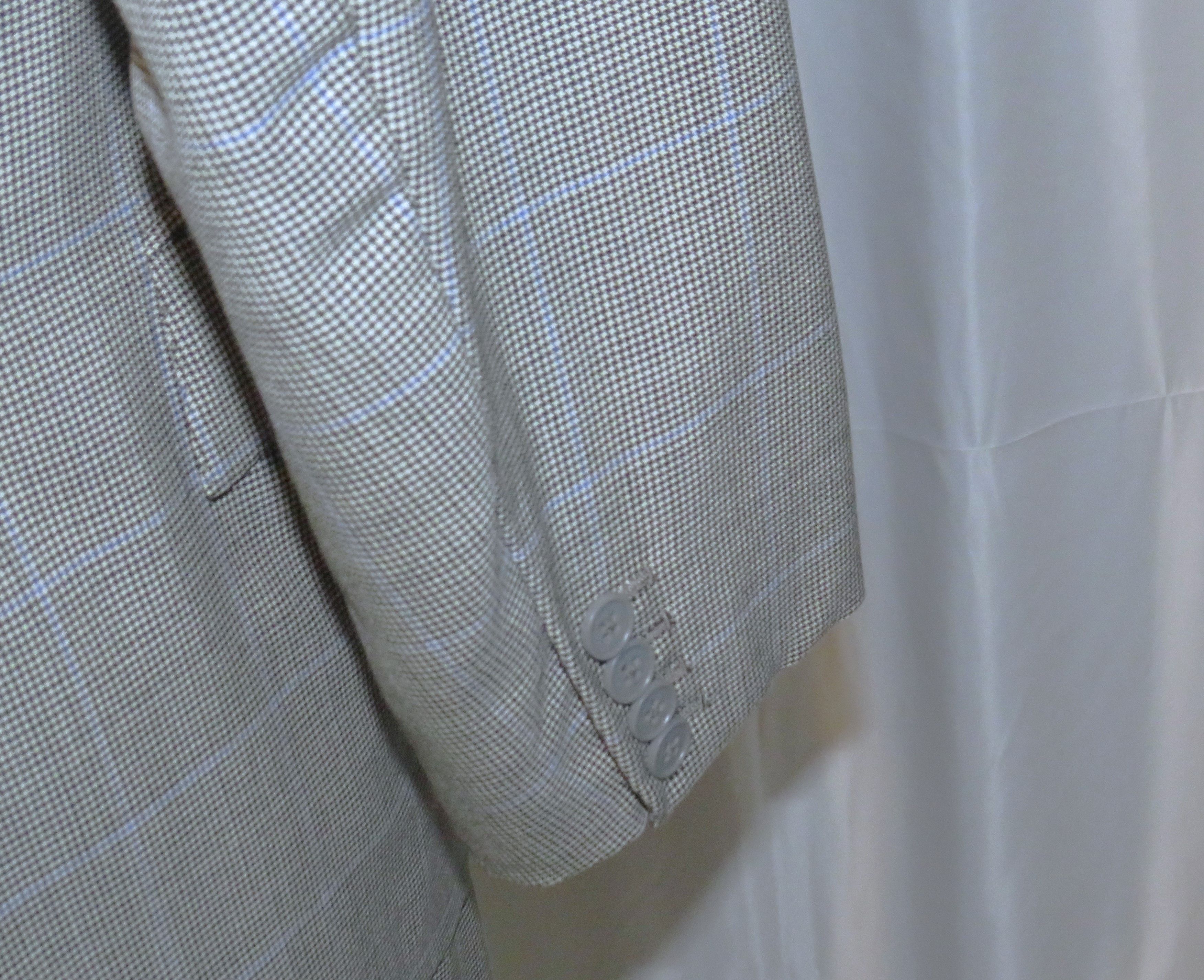 Alan Flusser Gray Houndstooth Overplaid Two Button Suit 40R Size 40L - 11 Thumbnail