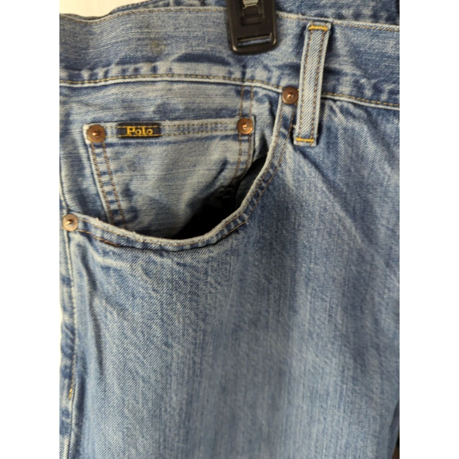 Polo Ralph Lauren Polo Ralph Lauren Hampton Straight Jeans Men 35 x 32 Blue Medium Wash Zip 5-Pocket Design Logo Button Denim Cotton Regular Mid Rise Size US S / EU 44-46 / 1 - 2 Thumbnail
