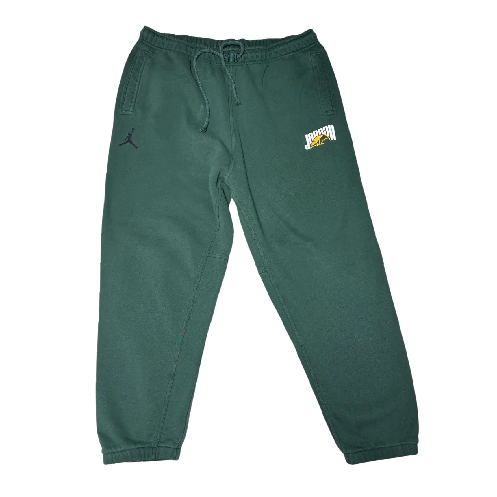 Jordan Brand Jordan Jumpman Sweatpants Pants Men 2XL Green Fleece Elastic Waist Drawstring Moisture Wicking Athletic Training Size US 39 - 2 Thumbnail