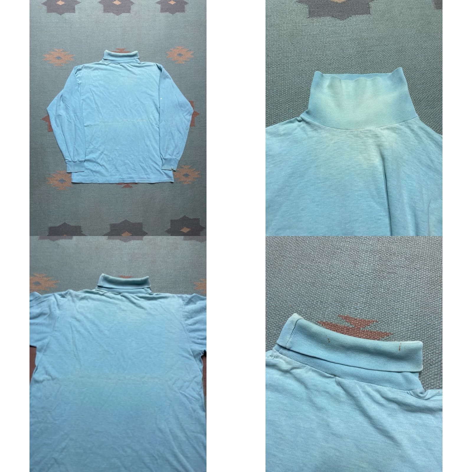 Vintage VINTAGE Mayo Spruce Long Sleeve Polo Shirt Turtleneck Blue 60s Cotton Men M Regular 60s Shirt Mens Size US M / EU 48-50 / 2 - 8 Thumbnail