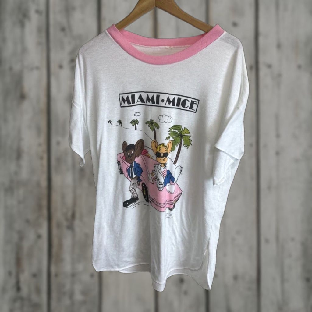 Miami Vice Mice Parody Mens One Size Vintage 80s T Shirt