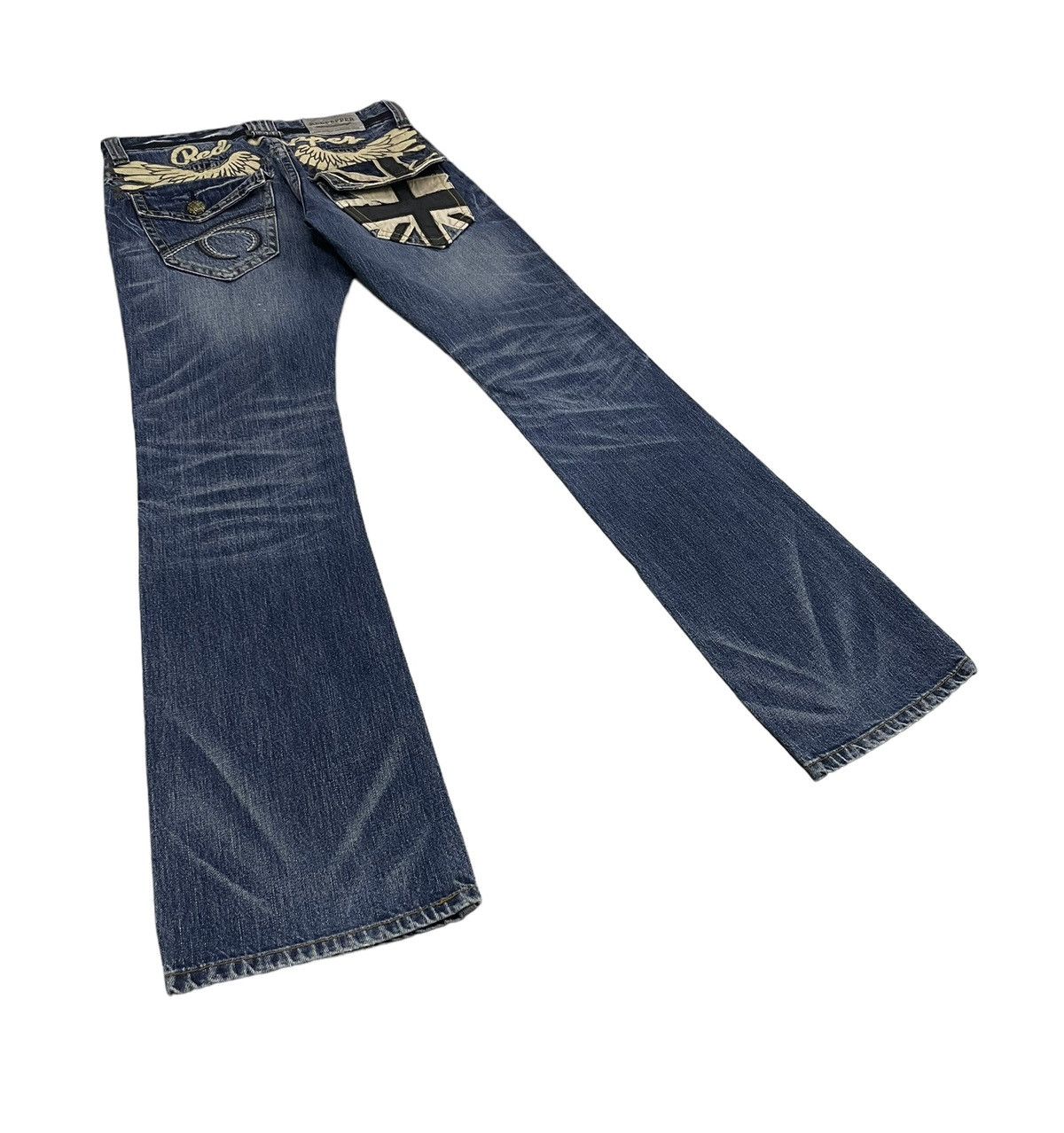 Hysteric Glamour × Japanese Brand × PPFM RedPepper Japan Flare Jeans Embroidery Logo Size US 31 - 6 Thumbnail