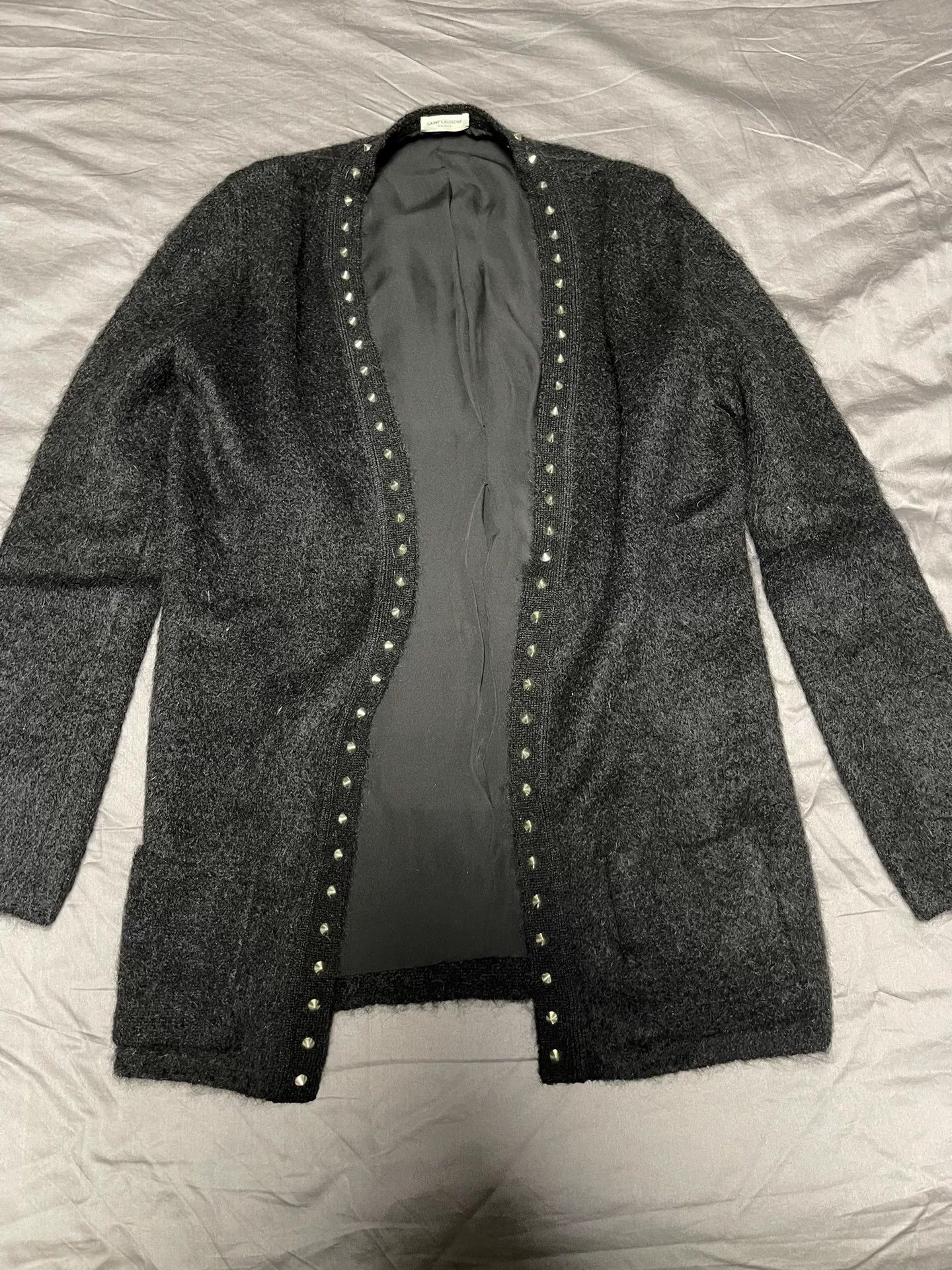 Saint Laurent Paris Saint Laurent Black Mohair Cardigan Sweater Size XS / US 0-2 / IT 36-38 - 1 Thumbnail