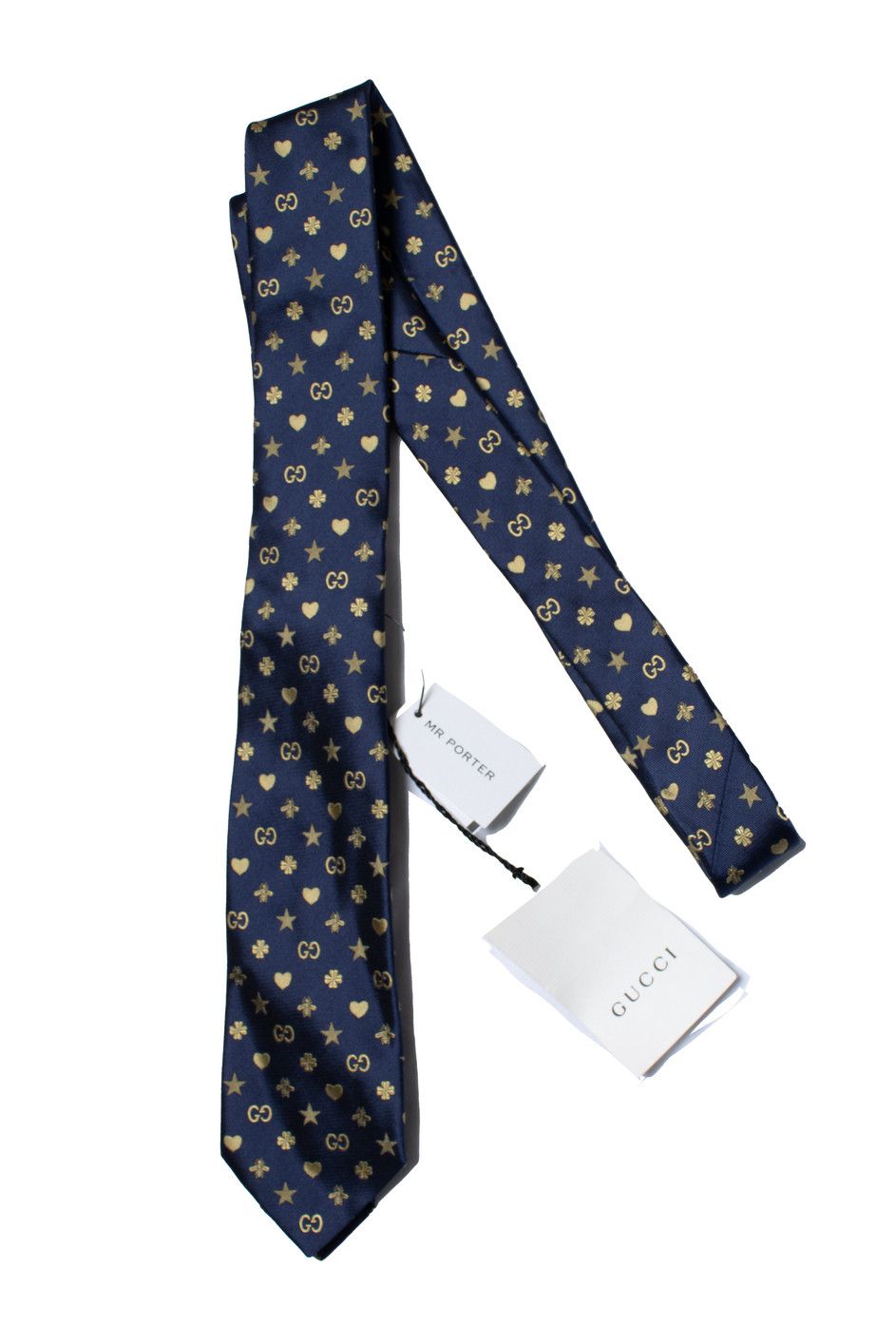 Gucci Gucci, Navy and gold printed tie Size ONE SIZE - 1 Thumbnail