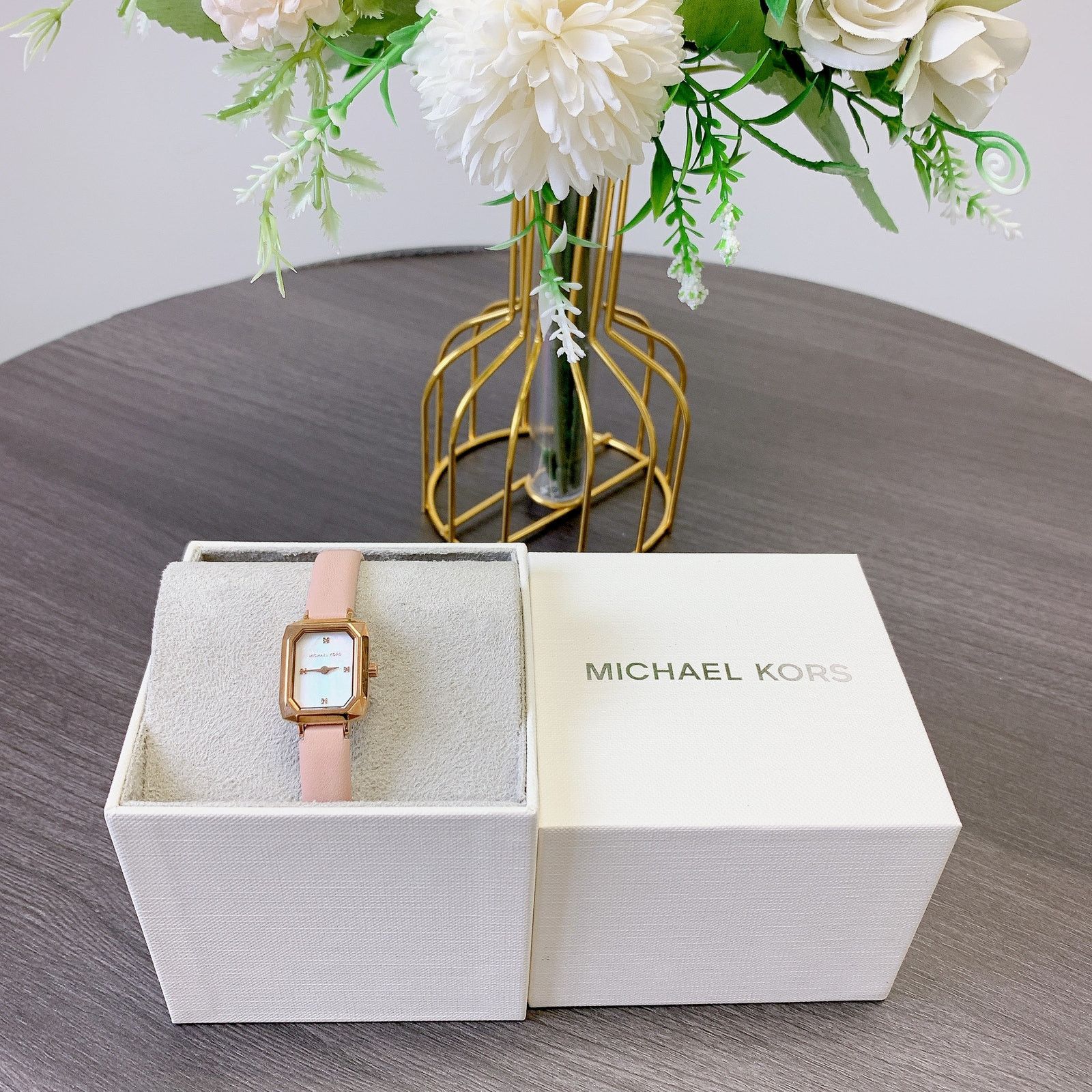 Michael Kors Michael Kors MK2923 Alane Two-Hand Blush Leather Watch Size ONE SIZE - 4 Thumbnail