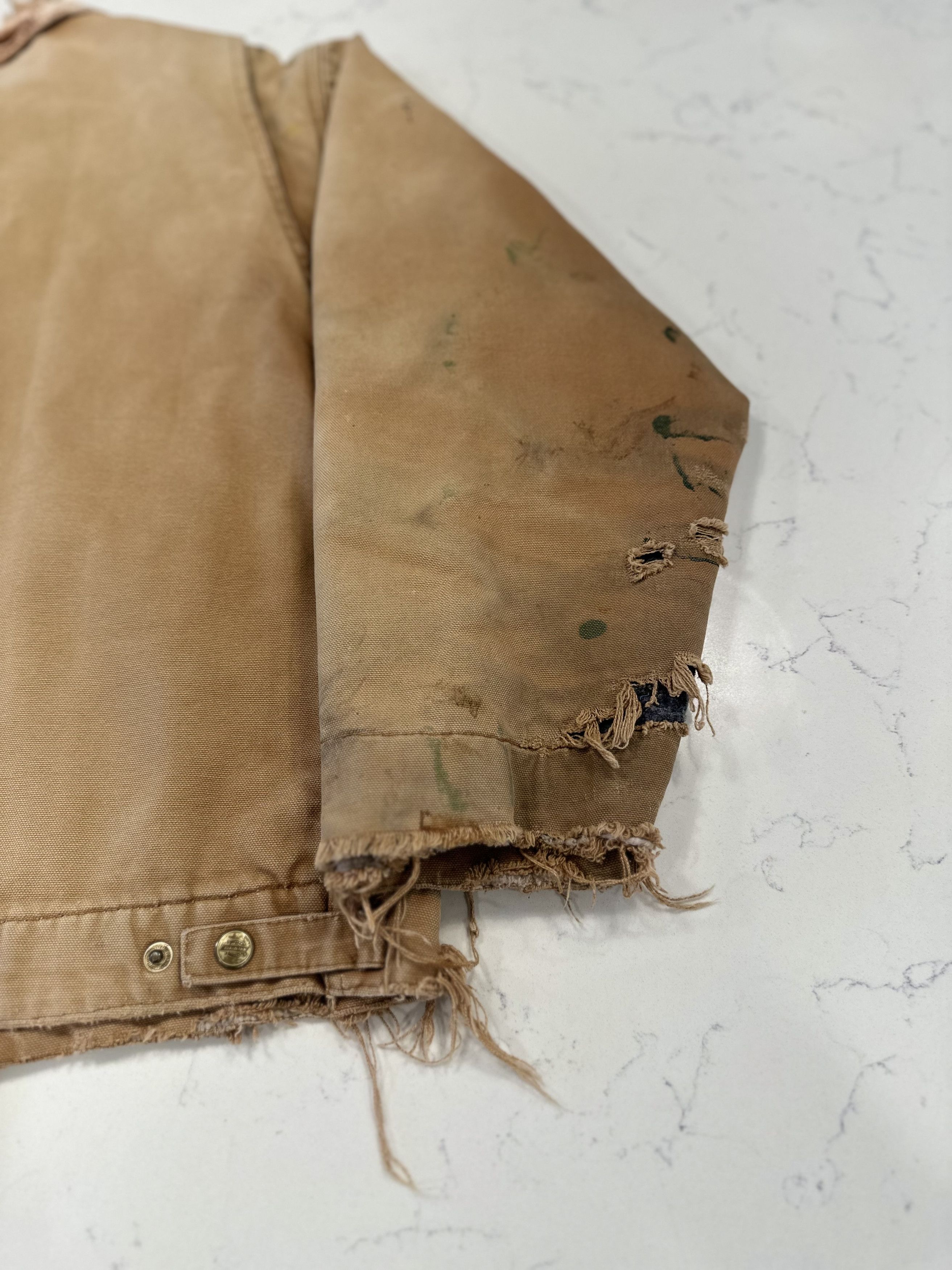 Carhartt × Dickies × Vintage VINTAGE 90s DICKIES DETROIT JACKET SZ L TAN THRASHED Size US L / EU 52-54 / 3 - 7 Thumbnail