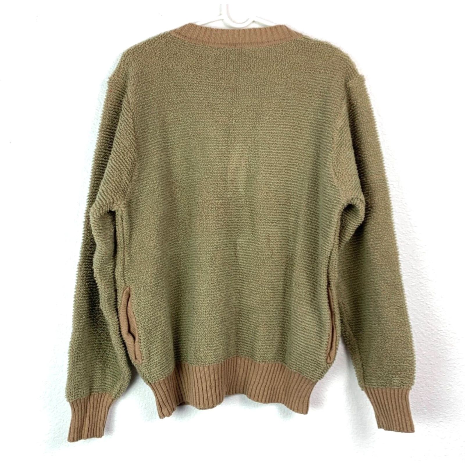 Vintage VINTAGE 60s Chemise Et Cie Knit Henley Sweater Brown Green XL Shirt Mens Size US XL / EU 56 / 4 - 4 Thumbnail