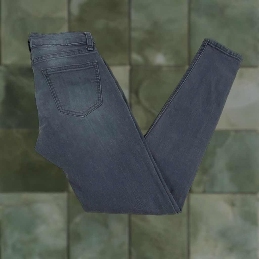 Vintage Edyson Women's 25 Gray Skinny Jeans Mid Rise Stretch Cotton Blend Size 42" / US 20 - 1 Thumbnail