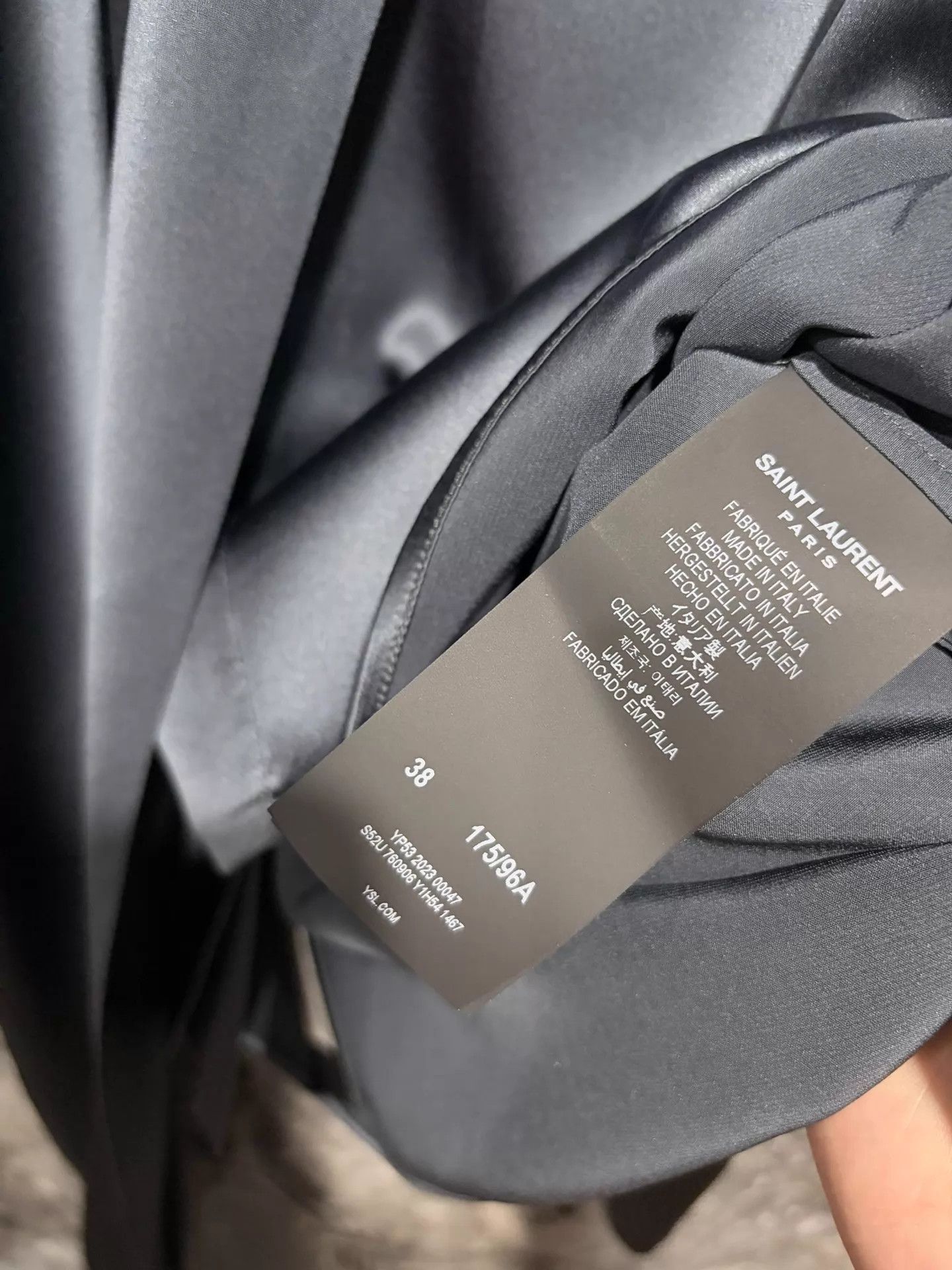 Saint Laurent Paris Saint Laurent 23FW Satin Silk Gunmetal Shirt 38 NWT Size US S / EU 44-46 / 1 - 4 Thumbnail