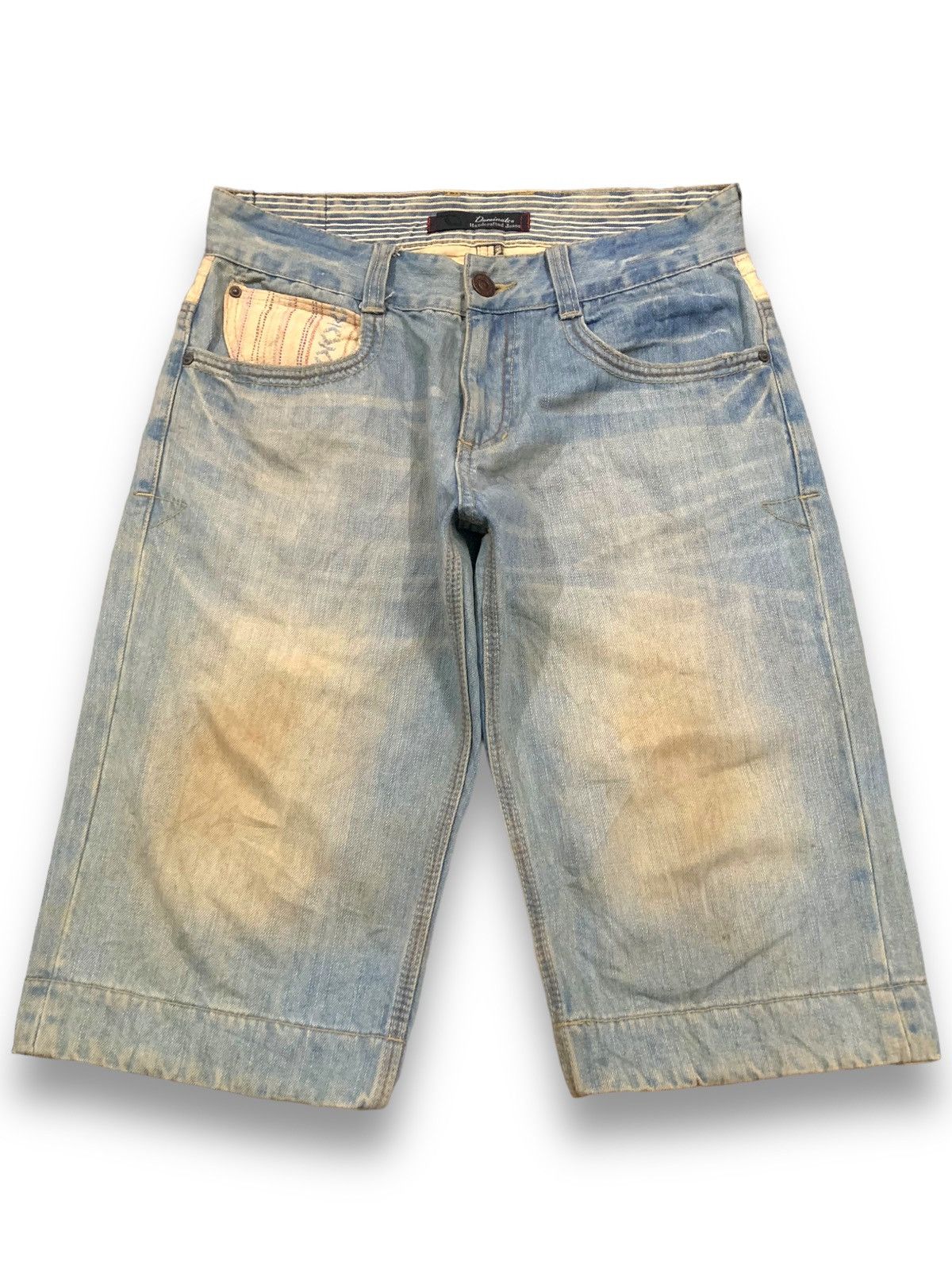 14th Addiction Vintage Japanese Brand Dominate Mud Wash Grunge Jorts Denim Size US 30 / EU 46 - 1 Thumbnail