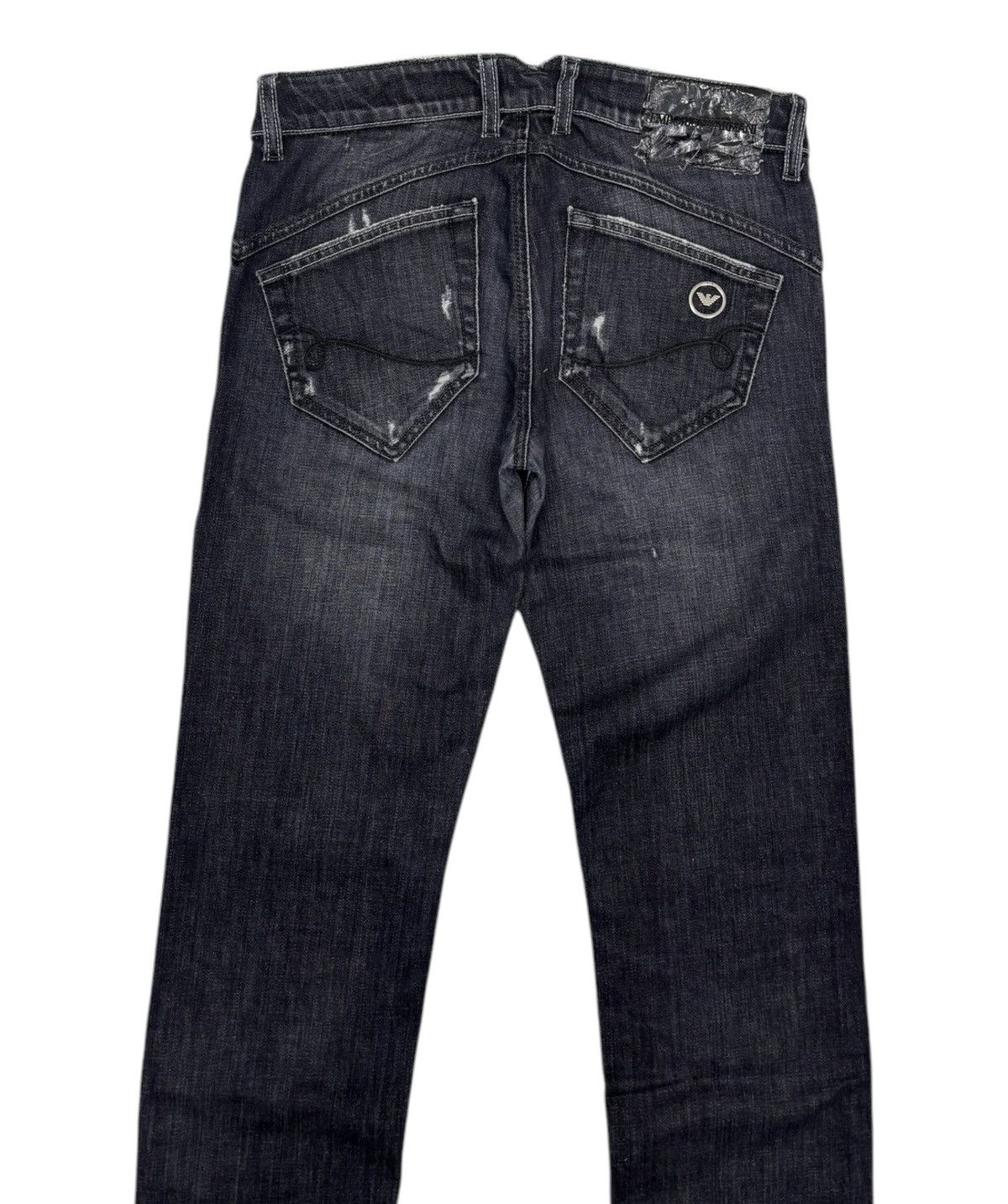 Armani × Emporio Armani × Giorgio Armani Vintage Emporio Armani Black Distressed Skinny Jeans Size 30" / US 8 / IT 44 - 8 Thumbnail