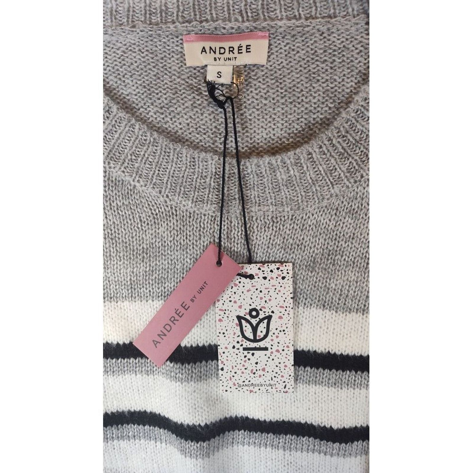 & Other Stories Andree By Unit Sweater Striped Gray White Black Womens Small Size S / US 4 / IT 40 - 8 Thumbnail