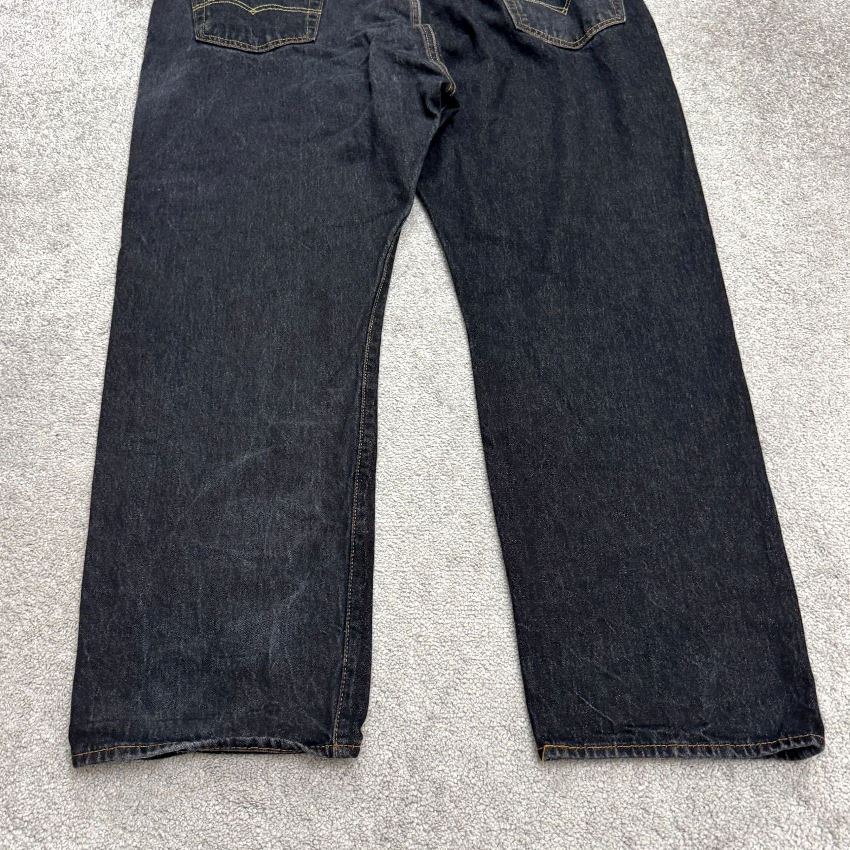 Levi's Levi's 501 Original Fit Straight Leg Button Fly Denim Jeans Men 48x34 Tall Black Size US 32 / EU 48 - 6 Thumbnail