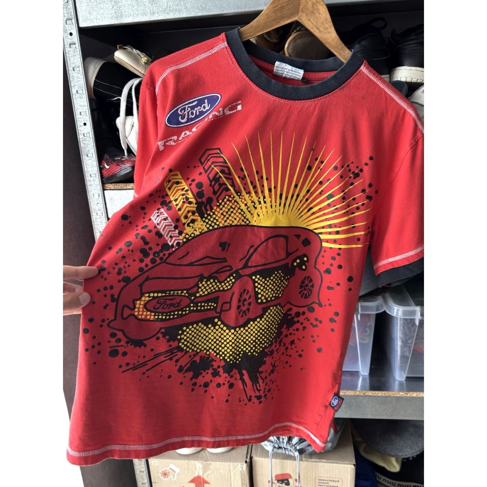 Ford VINTAGE Ford Racing T-Shirt Men's M Red Logo 90s Car Racing Mes Mens Size US M / EU 48-50 / 2 - 4 Thumbnail