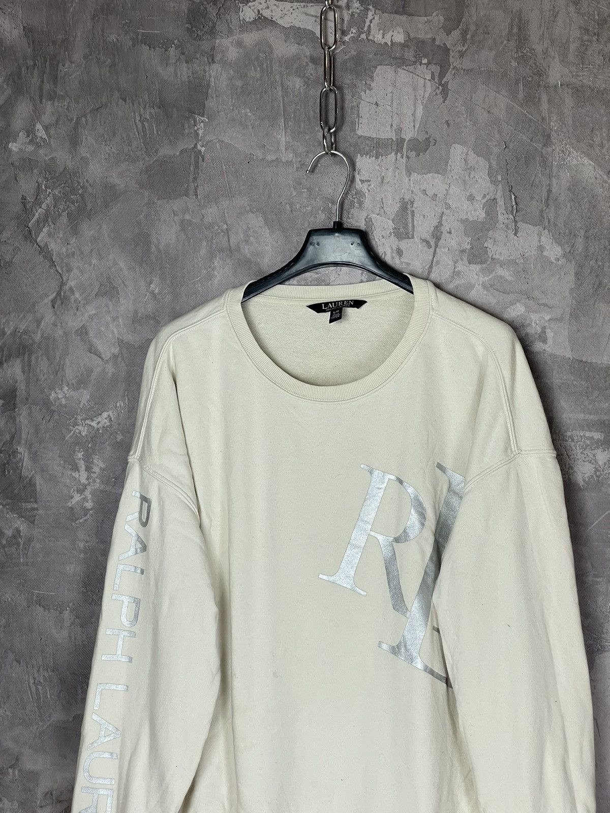 Japanese Brand × Polo Ralph Lauren Vintage Women’s Polo Ralph Lauren White Basic Sweatshirt Size L / US 10 / IT 46 - 2 Thumbnail