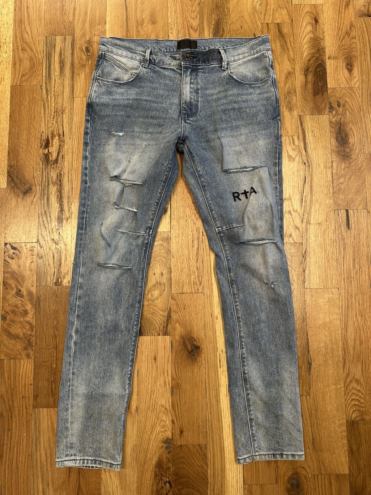 Rta Rta Small Spell Distressed Blue Denim Jeans Size 34 Size US 34 / EU 50 - 1 Thumbnail