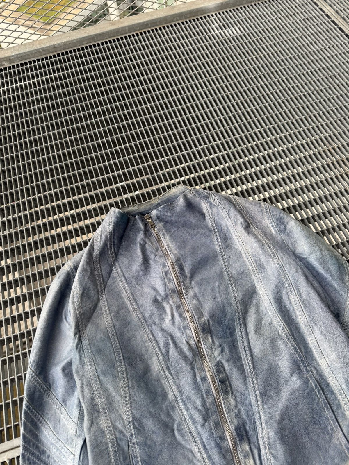 John Richmond John Richmond Lamb Skin Leather Washed Blue Jacket Size US S / EU 44-46 / 1 - 2 Thumbnail