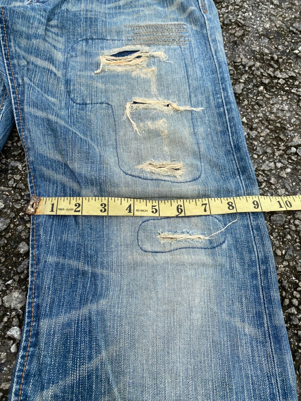 Edwin VINTAGE EDWIN EXCLUSIVE VINTAGE PATCHWORK DISTRESSED DENIM Size US 31 - 13 Thumbnail