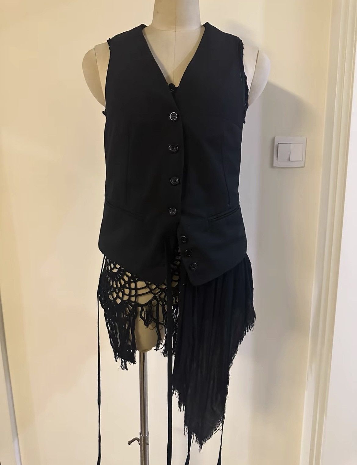 Yohji Yamamoto Y's Yohji Yamamoto - Cotton Crochet Fringe Camisole Top Size S / US 4 / IT 40 - 7 Thumbnail