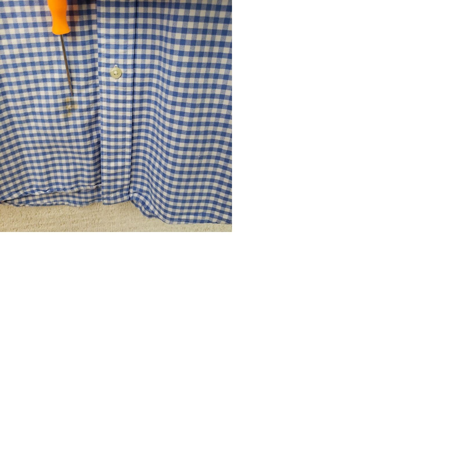 Ralph Lauren Ralph Lauren Mens XL Blue White Check Long Sleeve Slim Stretch Oxford Shirt Size US XL / EU 56 / 4 - 9 Thumbnail