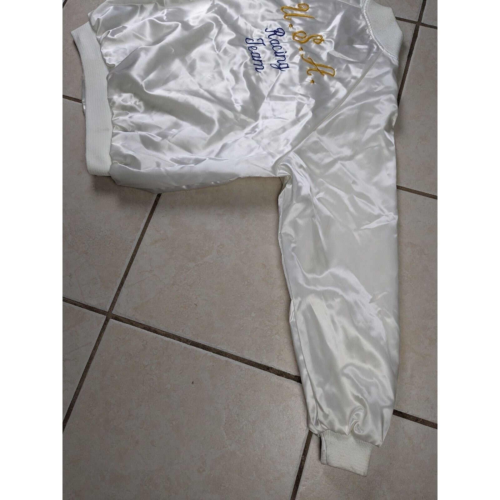 Other Vtg USA Racing Team Satin Bomber Snap Button Jacket Size US L / EU 52-54 / 3 - 12 Thumbnail