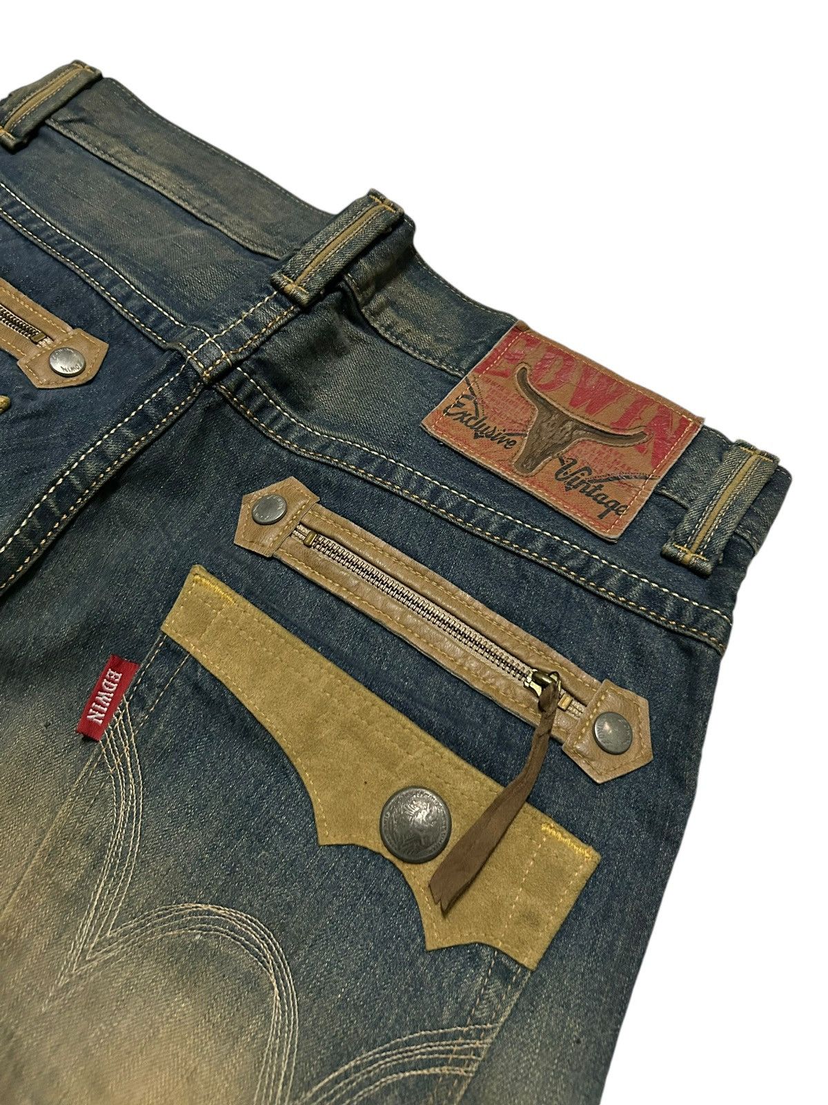 Edwin × Japanese Brand × Tornado Mart Edwin Exlusive Vintage Distressed Mud Wash Rare Denim 🎌☠️ Size US 37 - 11 Thumbnail
