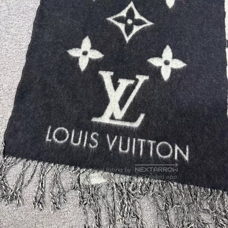 Louis Vuitton Louis Vuitton Old-print double-faced cashmere scarf Size ONE SIZE - 3 Thumbnail