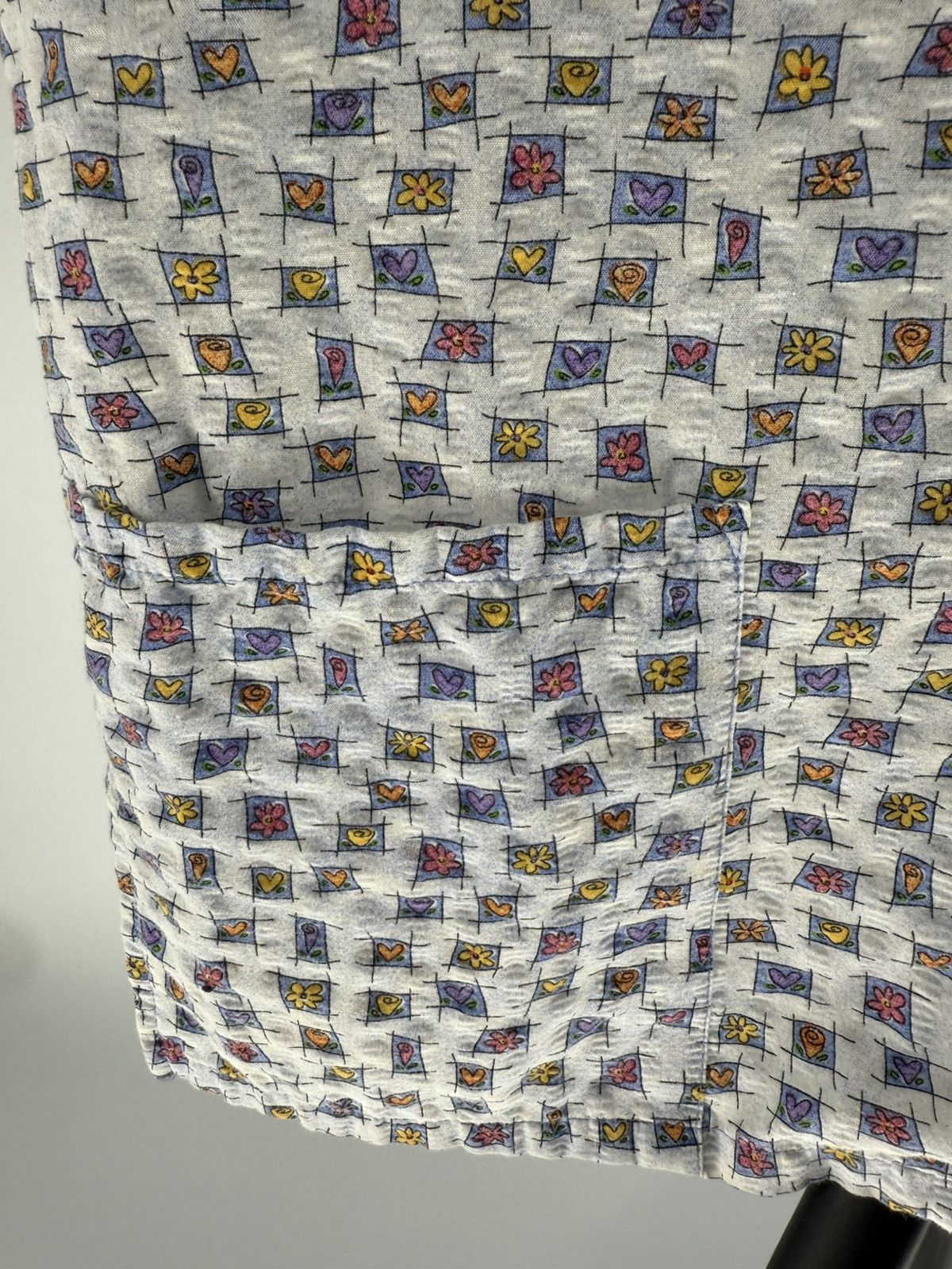 Other Vintage SB Scrubs Snap Scrub Top Blue Floral Size Small EUC Size S / US 4 / IT 40 - 3 Thumbnail