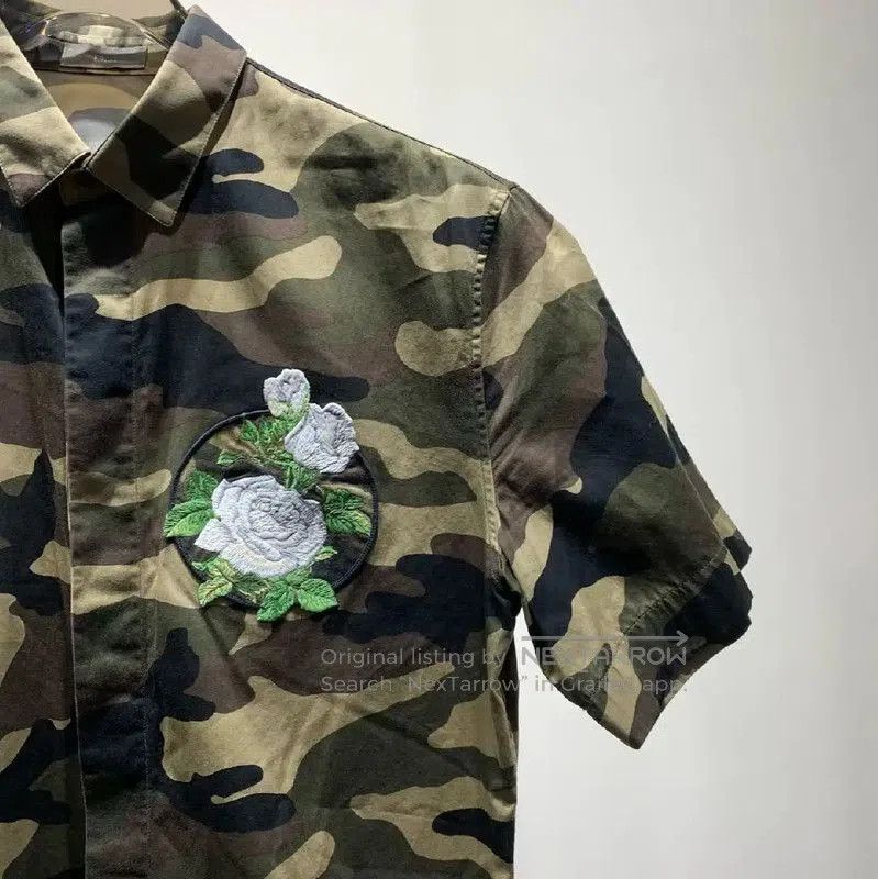 Dior Dior Green Camo Cotton Short Sleeve Shirt . Size US S / EU 44-46 / 1 - 6 Thumbnail